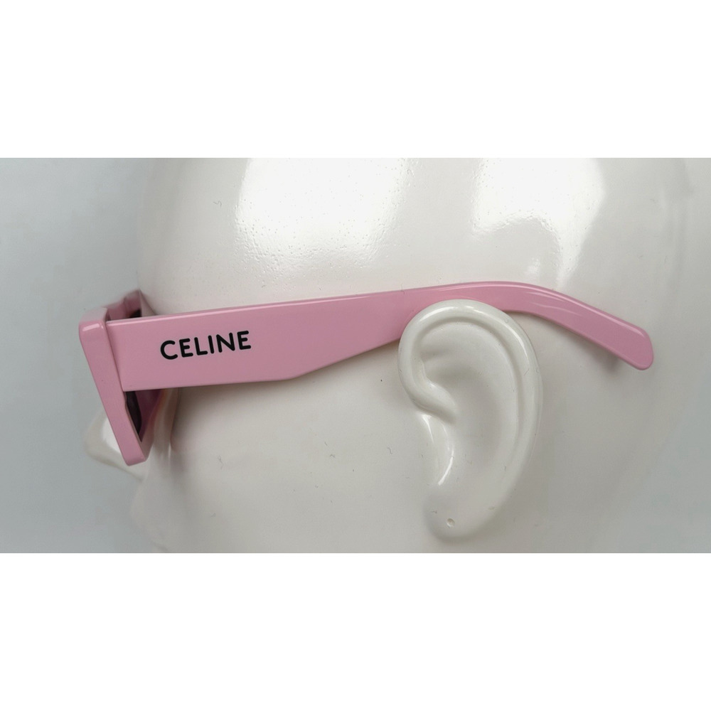 Celine Monochroms Rectangular Sunglasses in Glossy Pink Acetate Frame - Picture 4 of 9